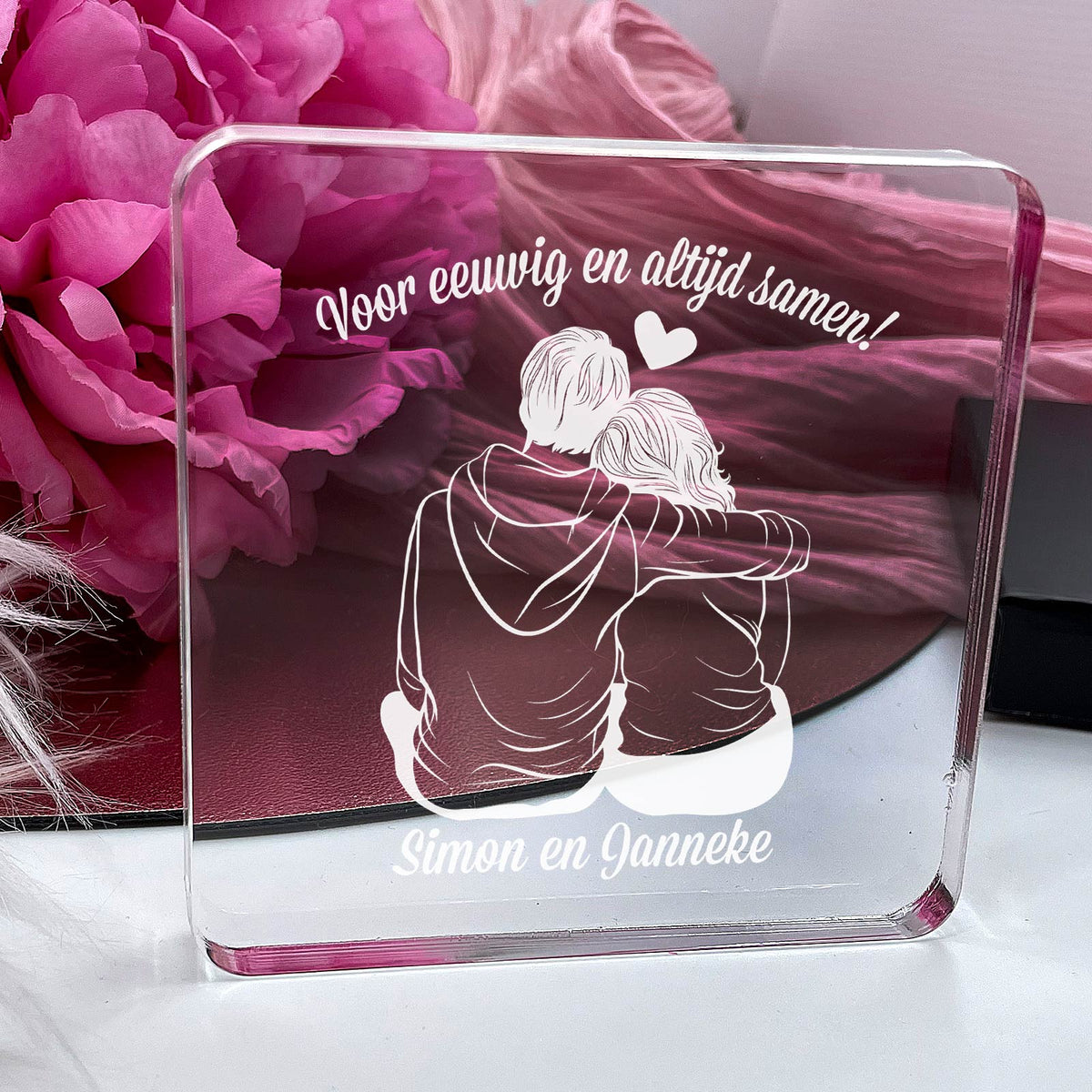 Liefdeskoppel op Plexiglas - Bella Mia