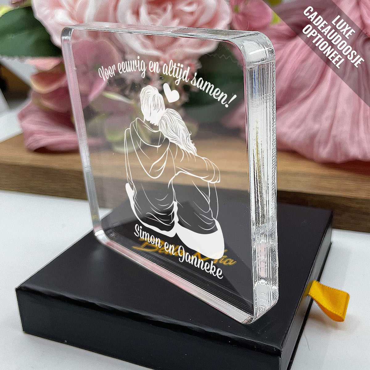 Liefdeskoppel op Plexiglas - Bella Mia