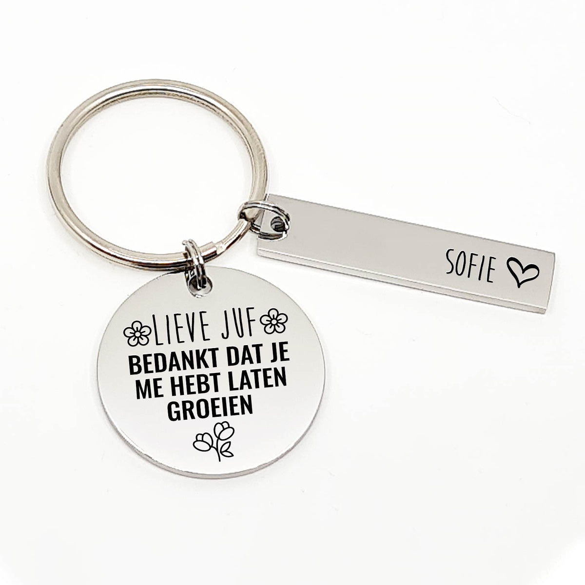 Lieve Juf, Bedankt Dat Je Me Hebt Laten Groeien Sleutelhanger - Bella Mia