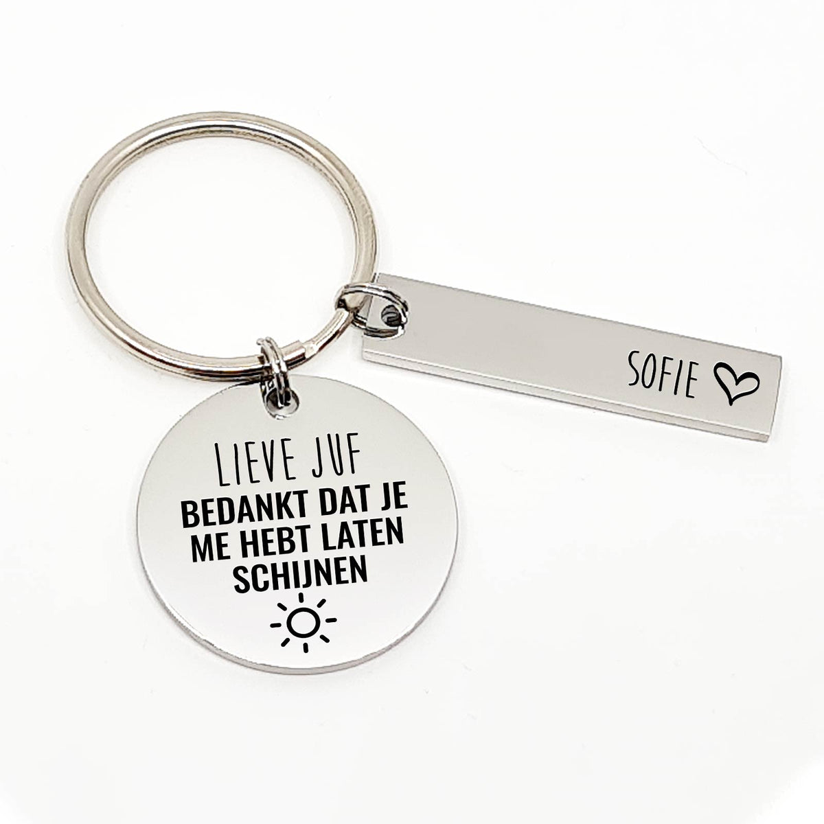 Lieve Juf, Bedankt Dat Je Me Hebt Laten Schijnen Sleutelhanger - Bella Mia