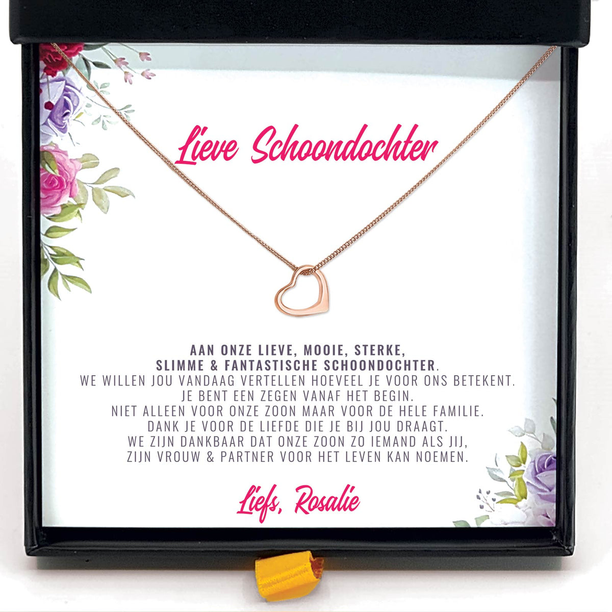 Lieve, Mooie, Slimme, Fantastische Schoondochter Ketting - Bella Mia