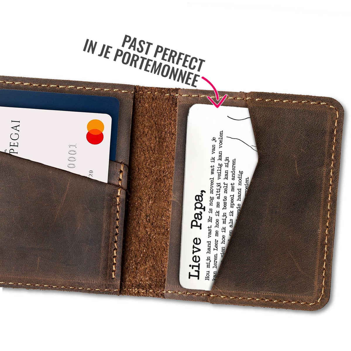 Lieve Papa, Hou Mijn Hand Vast Stalen Kaartje - Bella Mia