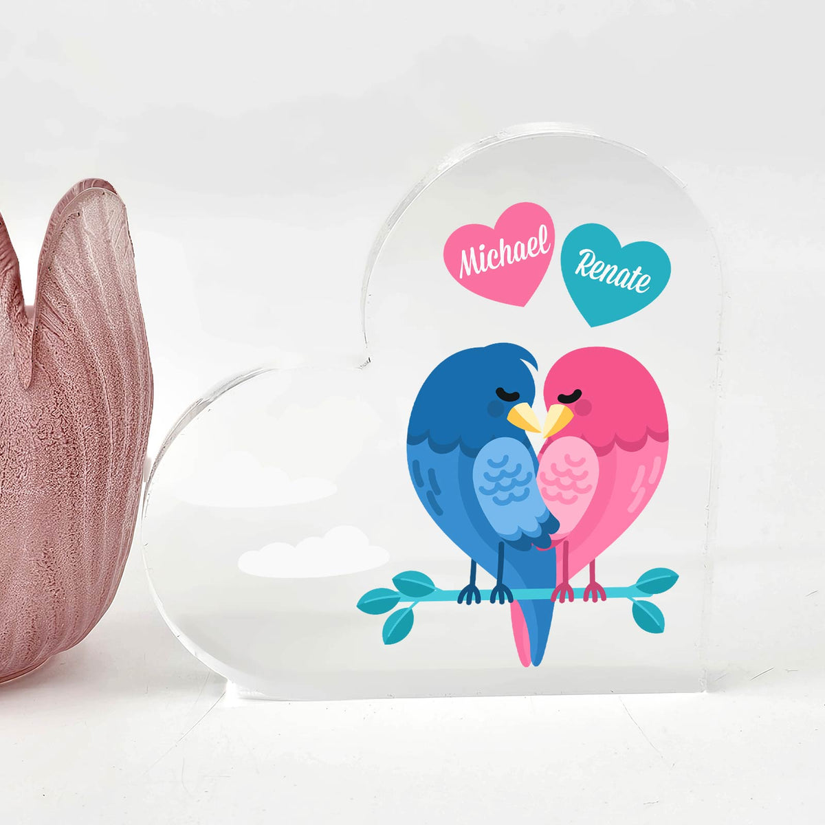 Lovebirds - Plexi Glas Hart - Bella Mia