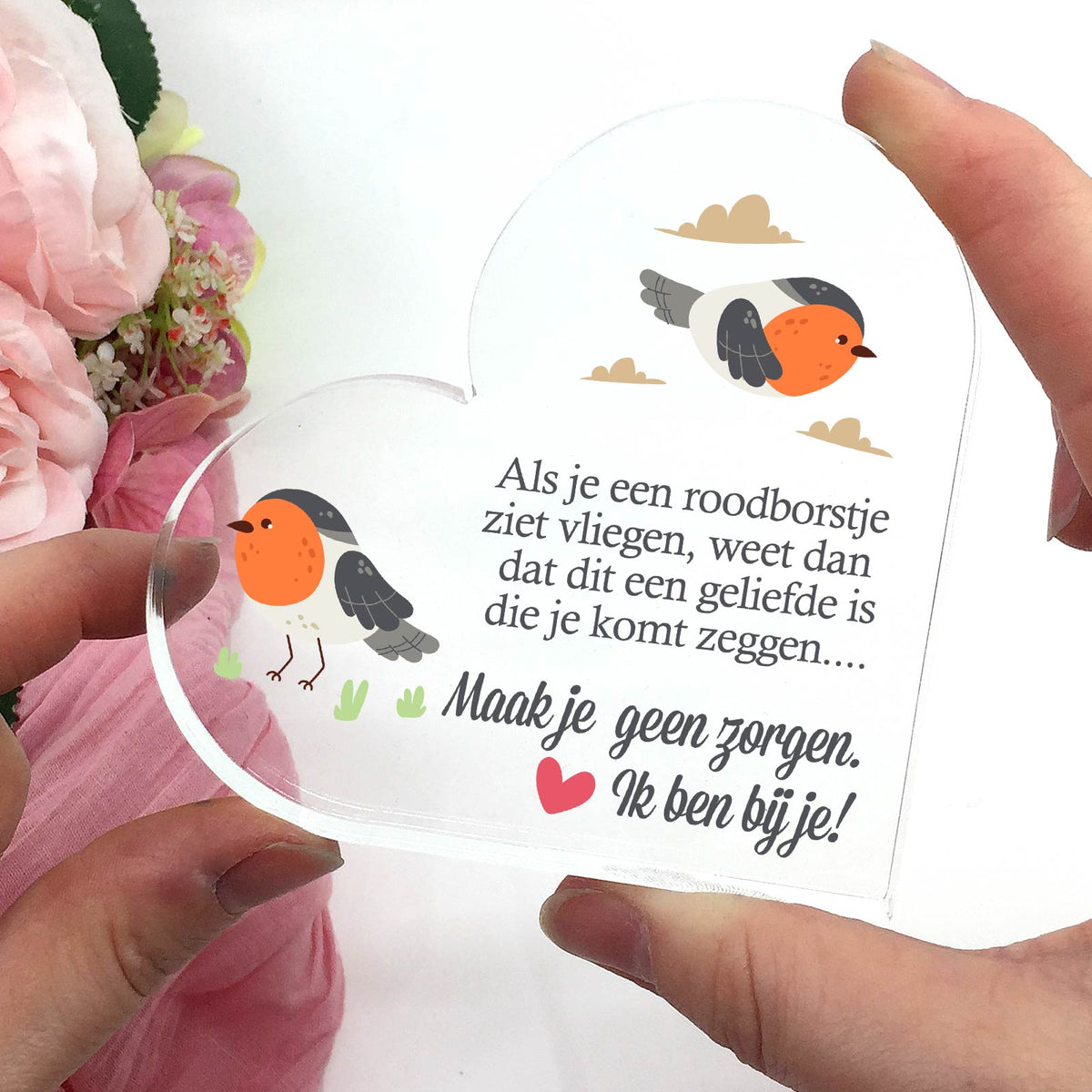 Maak je geen zorgen - Plexi Glas Hart - Bella Mia