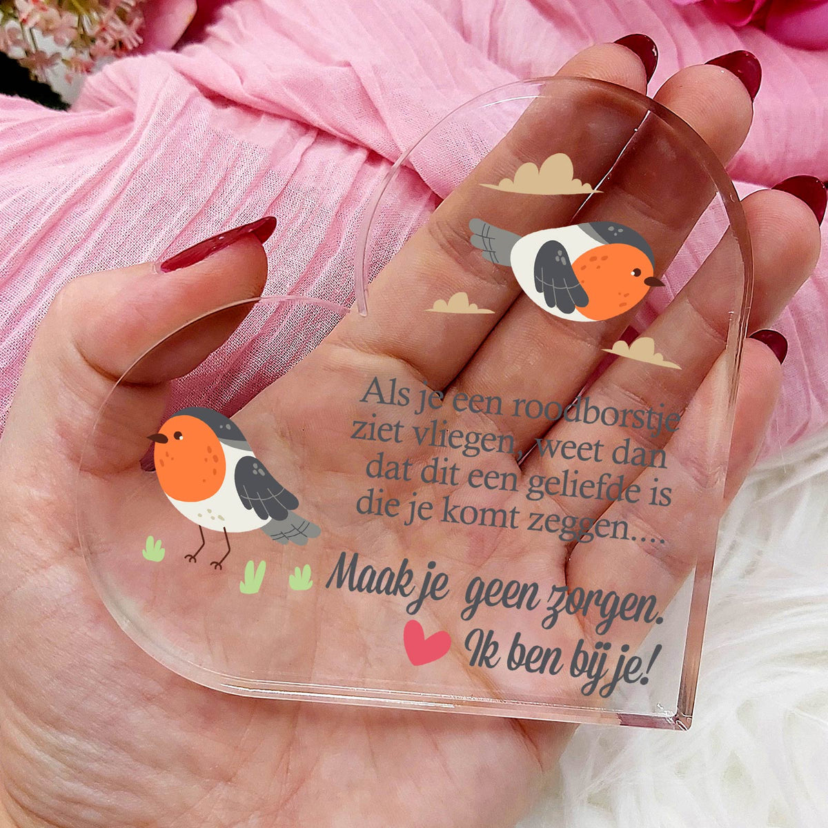 Maak je geen zorgen - Plexi Glas Hart - Bella Mia