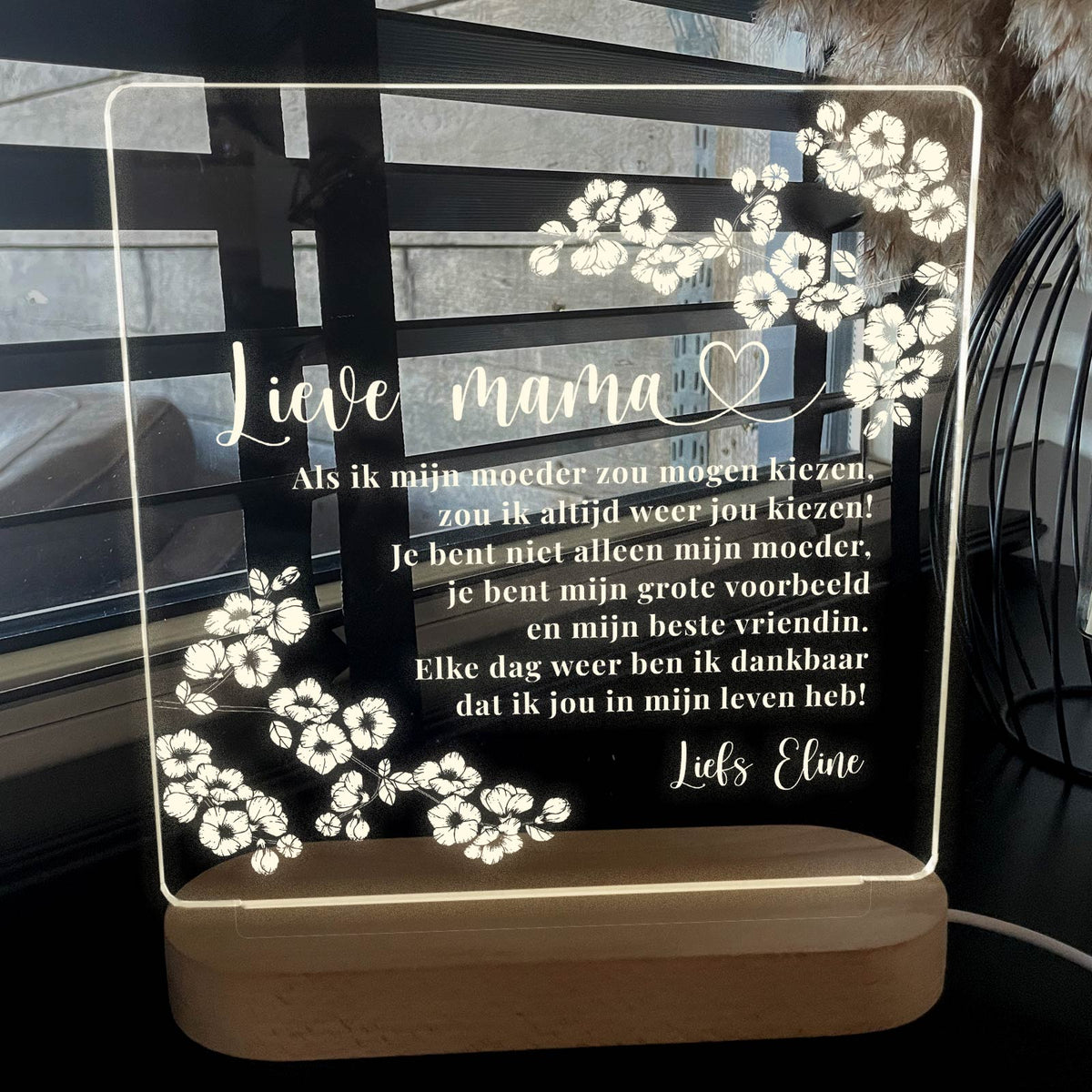 Mama, ik zou altijd jou kiezen ledlamp - Bella Mia