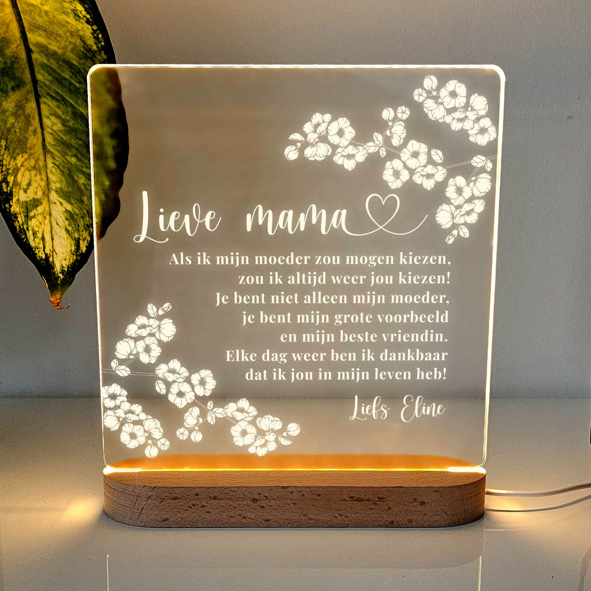 Mama, ik zou altijd jou kiezen ledlamp - Bella Mia