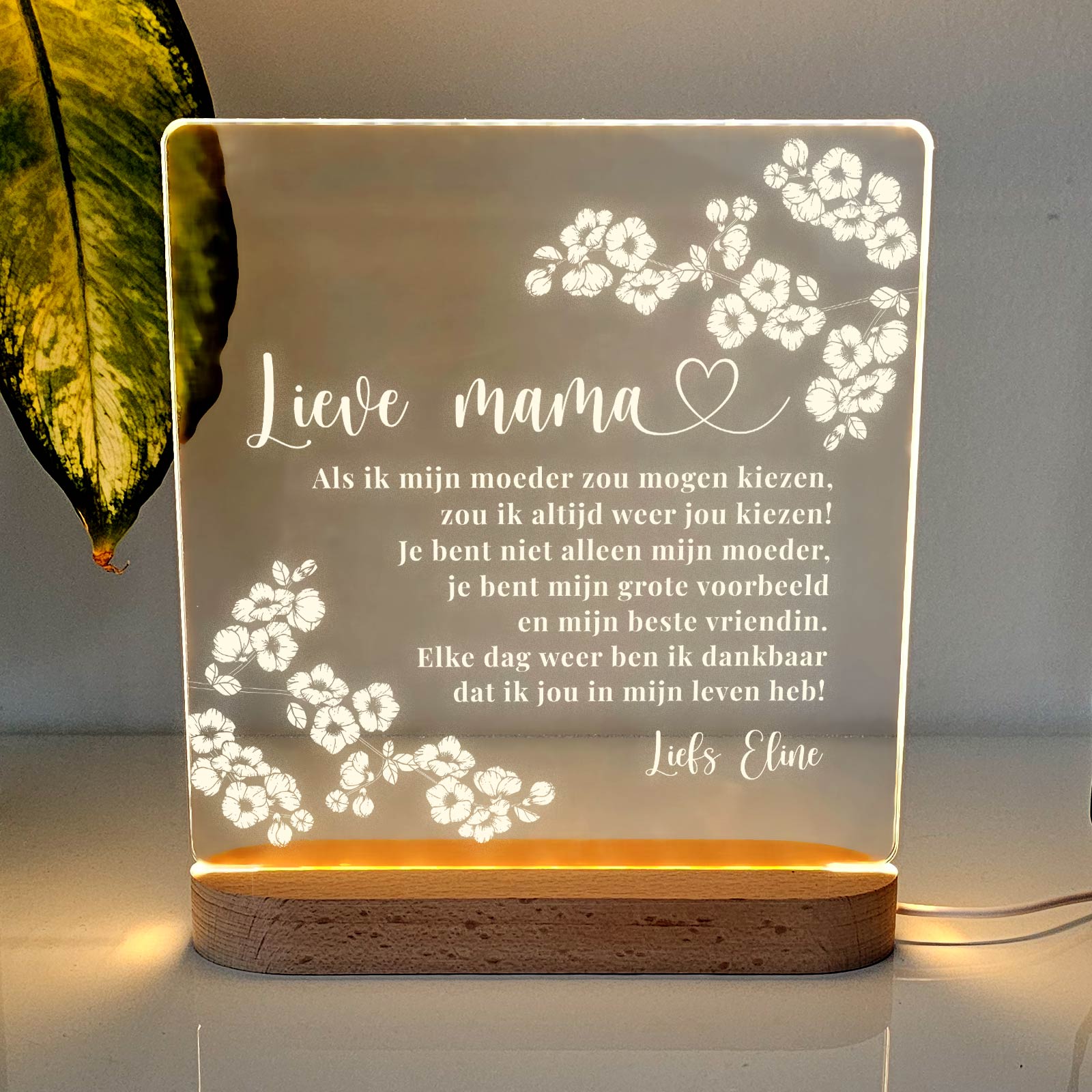 Mama, ik zou altijd jou kiezen ledlamp - Bella Mia