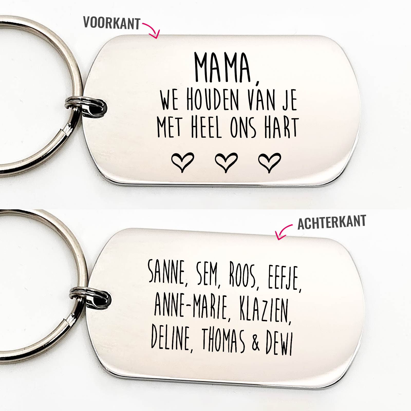 Mama We Houden Van Je Met Heel Ons Hart - Dogtag - Bella Mia