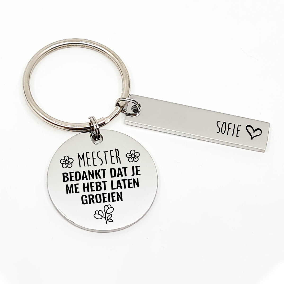 Meester Bedankt Dat Je Me Hebt Laten Groeien Sleutelhanger - Bella Mia