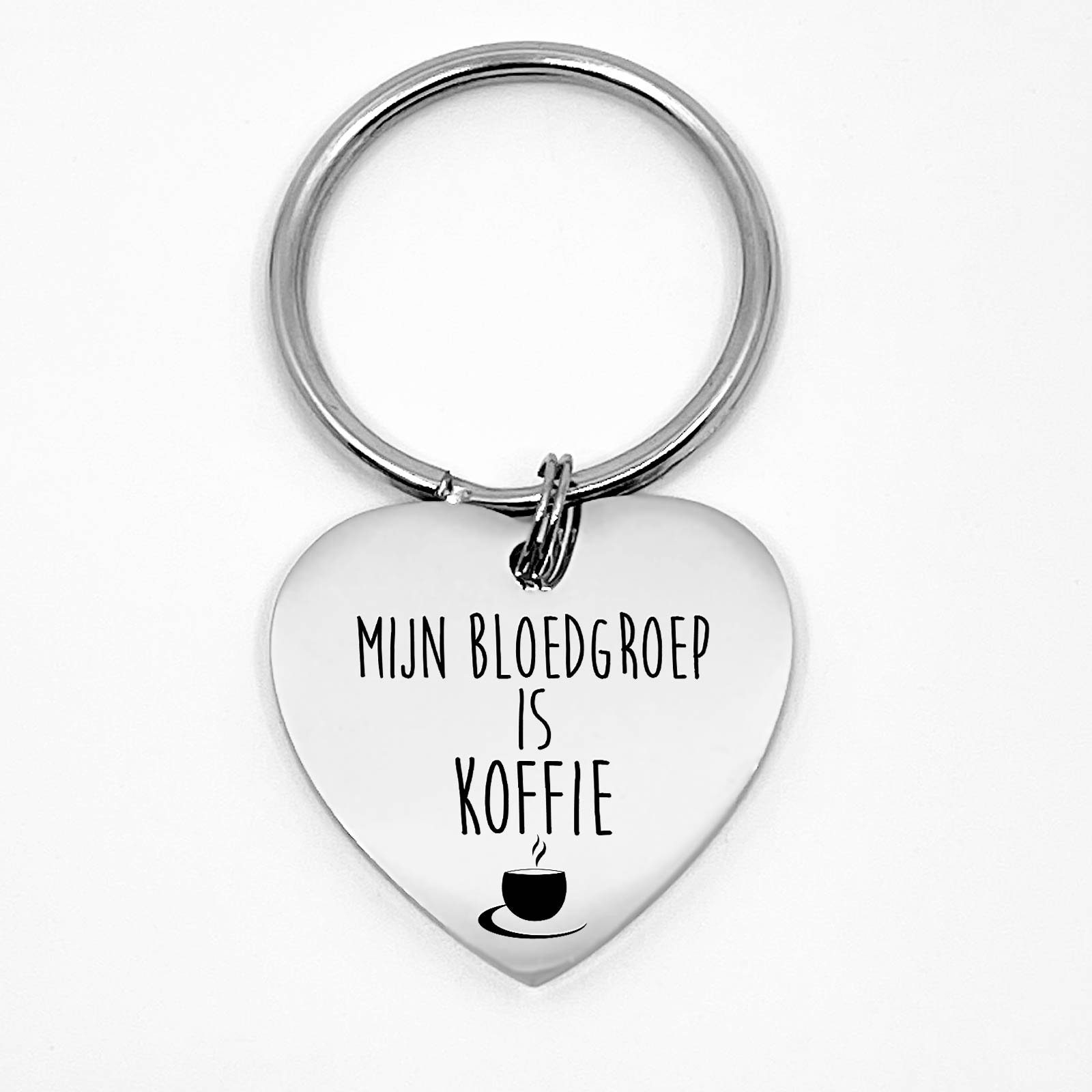 Mijn Bloedgroep Is Koffie Sleutelhanger - Bella Mia