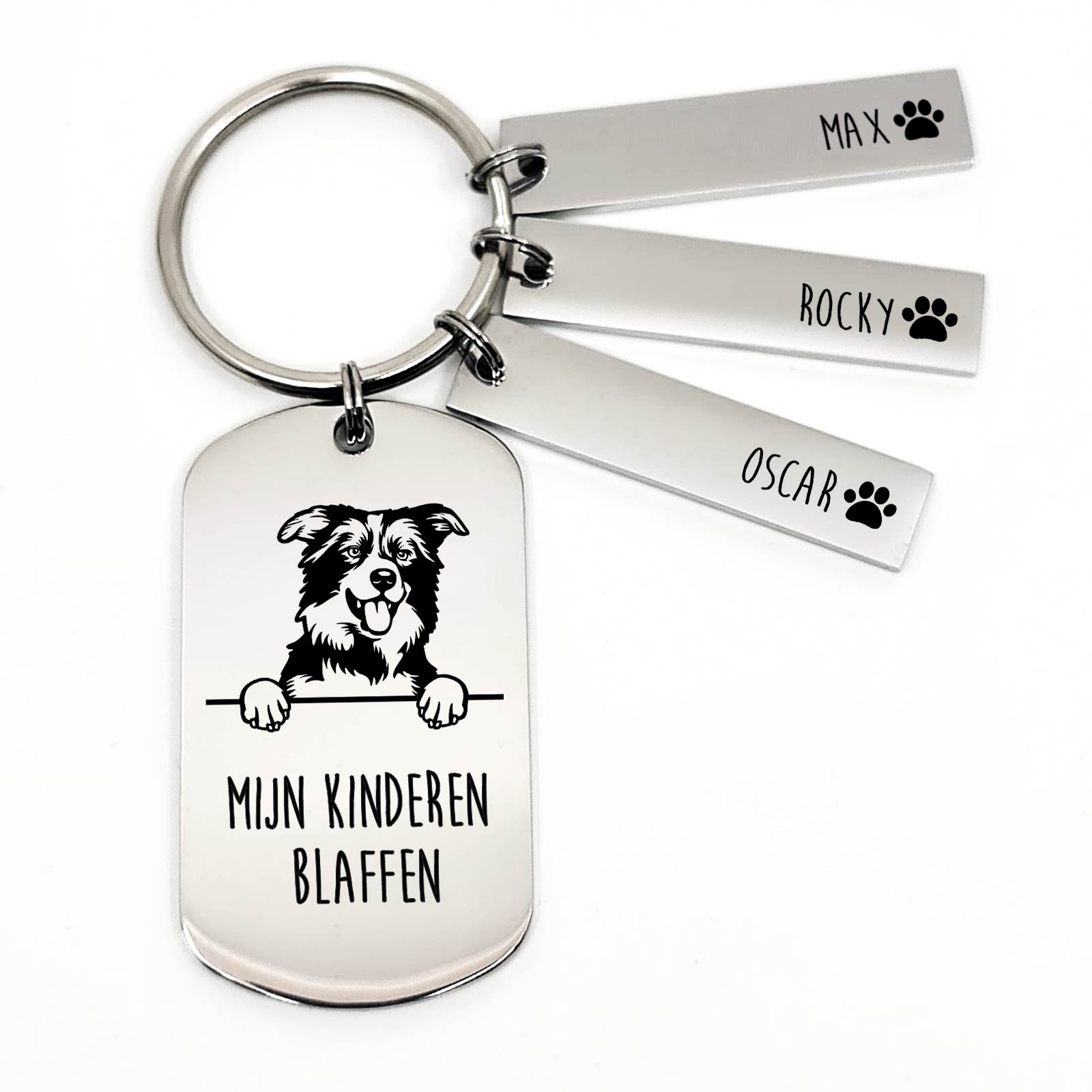 Mijn Kinderen Blaffen - Border Collie - Sleutelhanger - Bella Mia