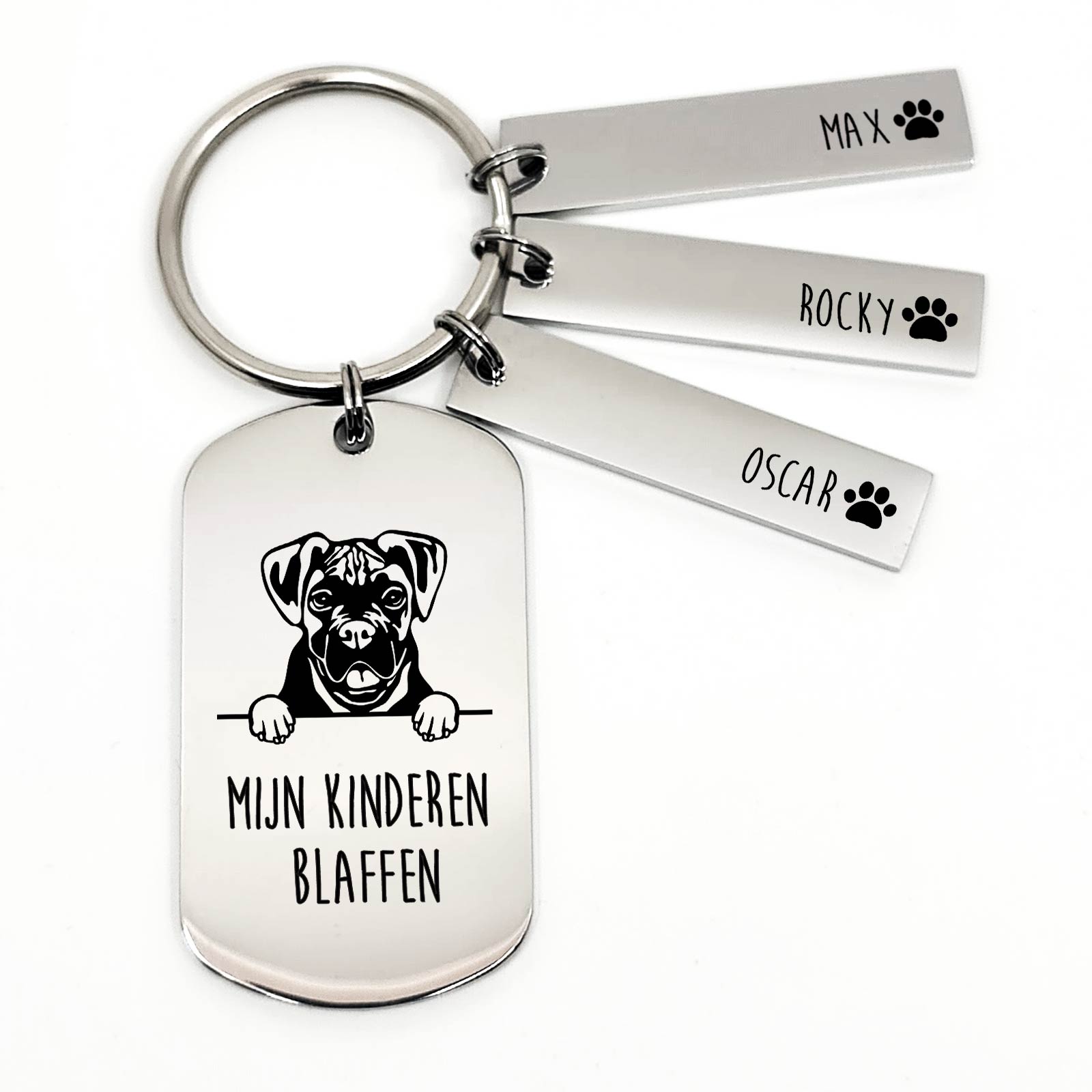 Mijn Kinderen Blaffen - Boxer - Sleutelhanger - Bella Mia