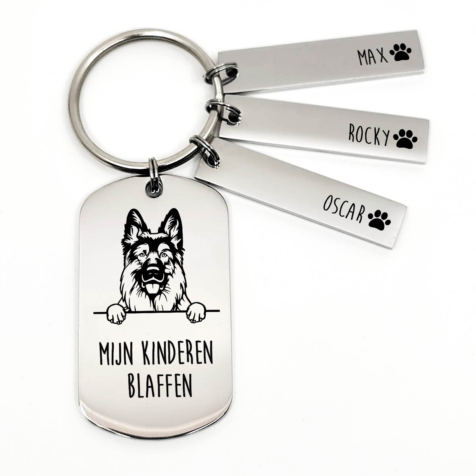 Mijn Kinderen Blaffen - Duitse Herder - Sleutelhanger - Bella Mia