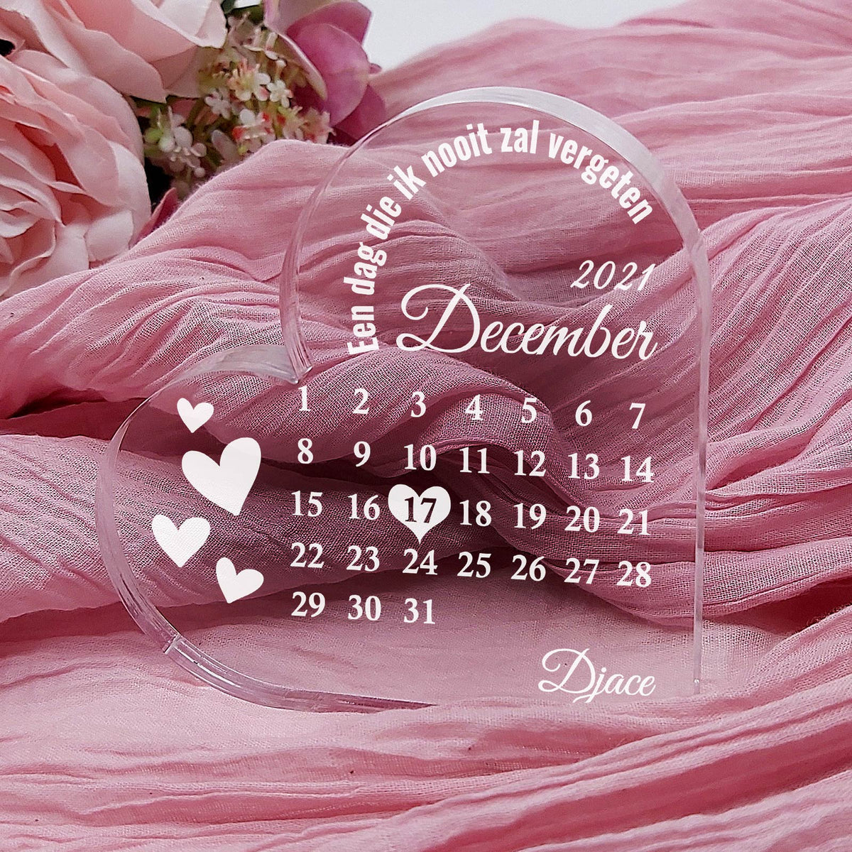 Mooiste Dag Van Ons Leven - Hart van Plexi Glas - Bella Mia