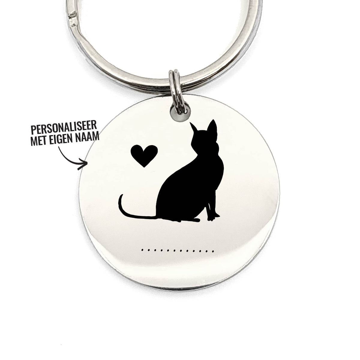 Naam Met Kat Sleutelhanger - Bella Mia