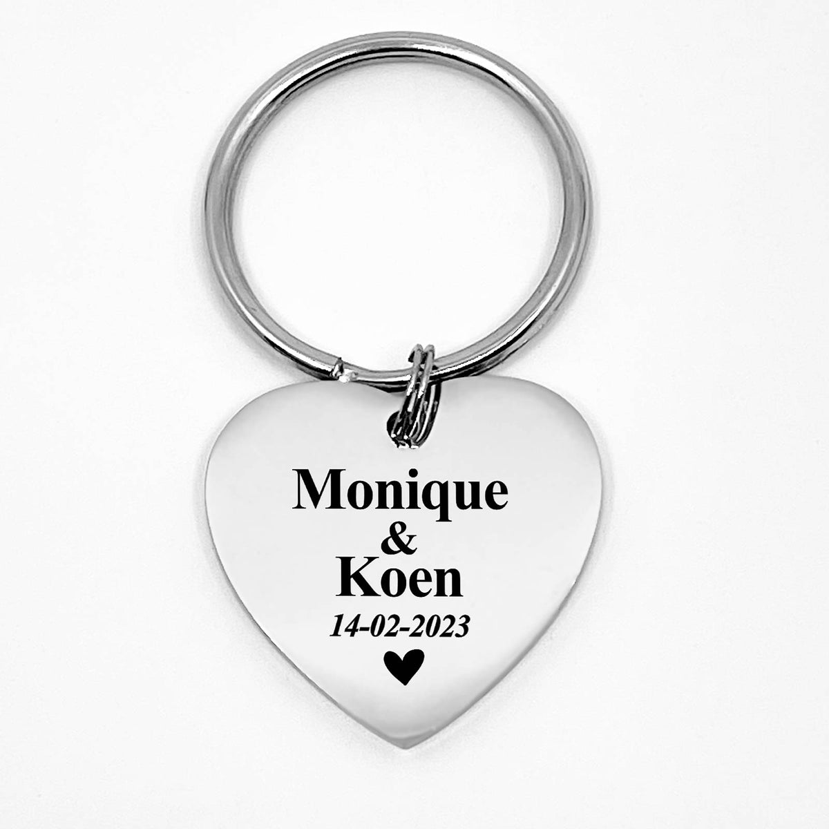 Namen en datum - Hart Sleutelhanger - Bella Mia