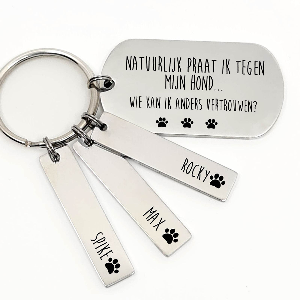 Natuurlijk Praat Ik Tegen Mijn Hond Sleutelhanger - Bella Mia