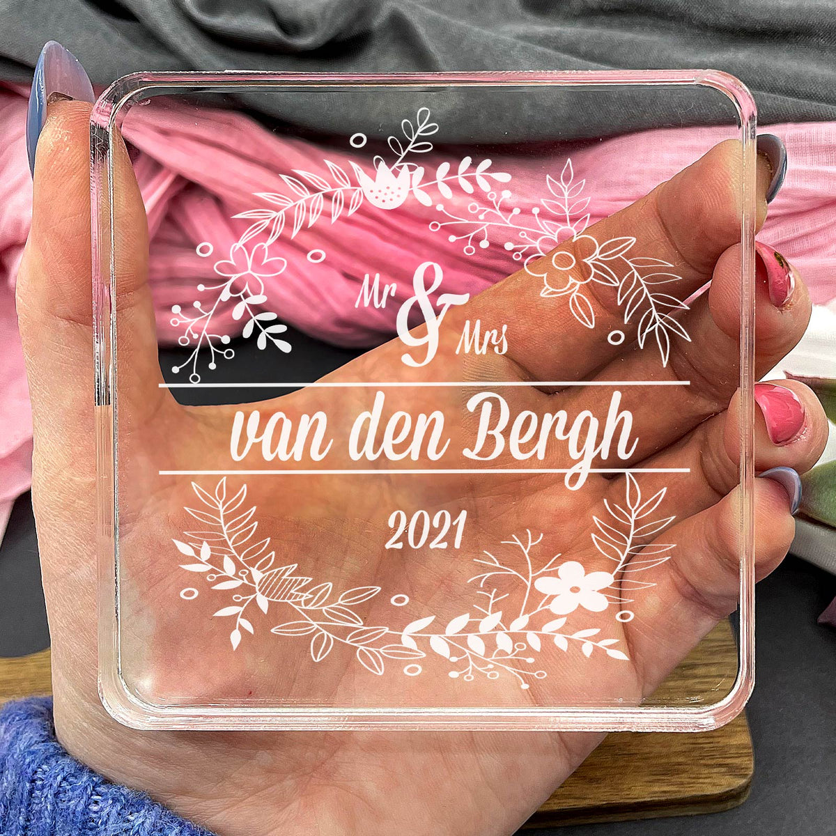 Net Getrouwd Bloemenkrans - Bella Mia