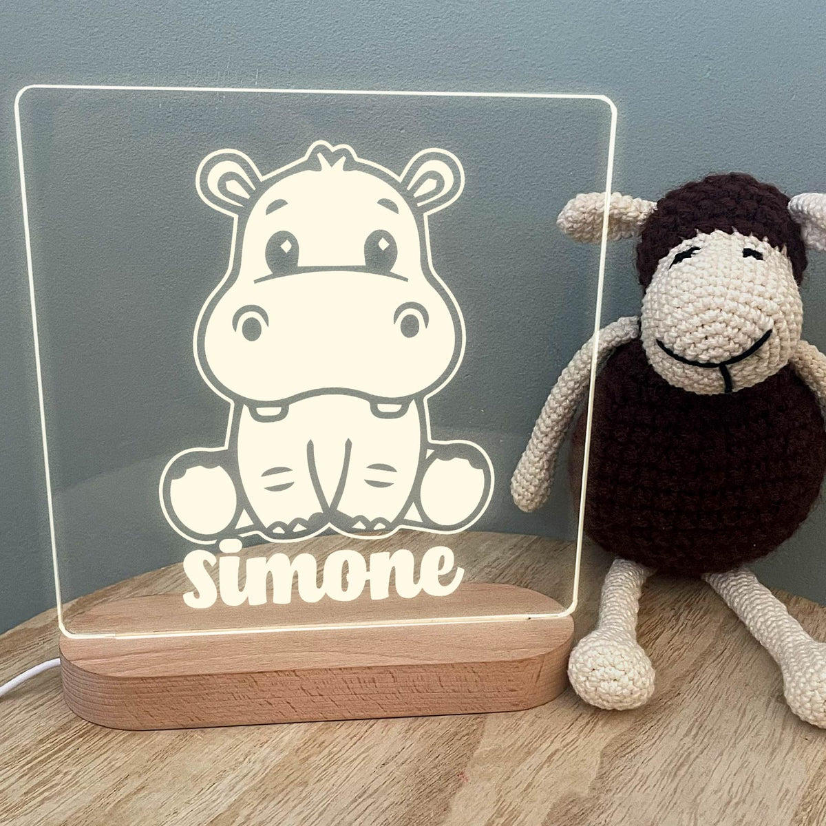 Nijlpaard - Ledlamp - Bella Mia