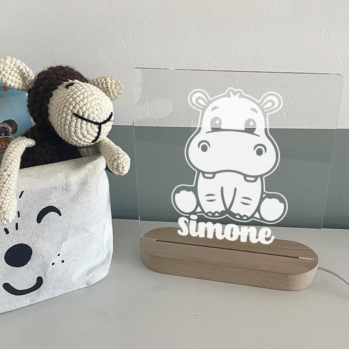 Nijlpaard - Ledlamp - Bella Mia