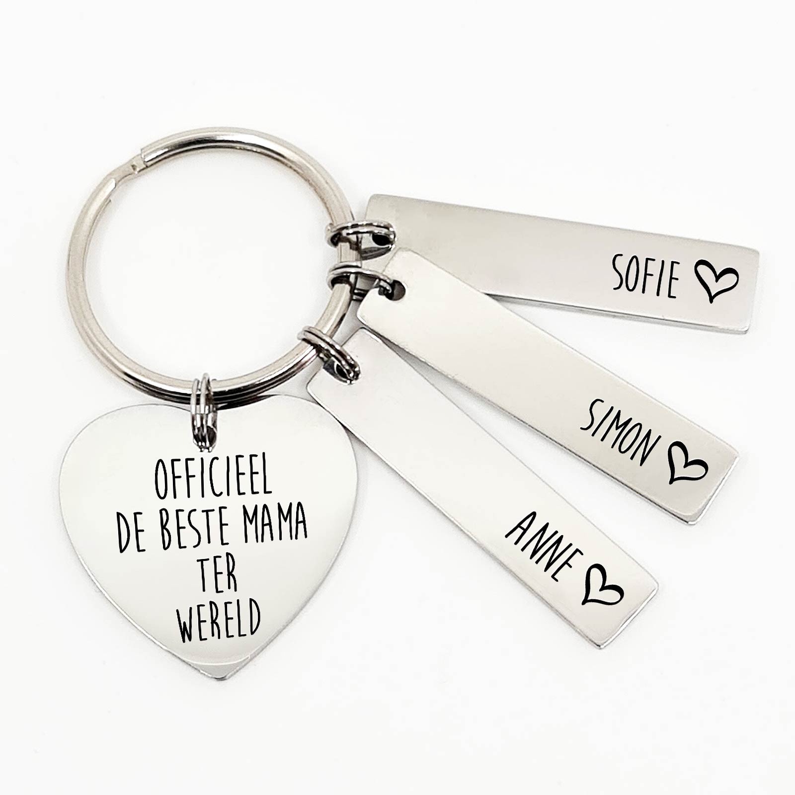 Officieel De Beste Mama Ter Wereld - Hart Sleutelhanger - Bella Mia