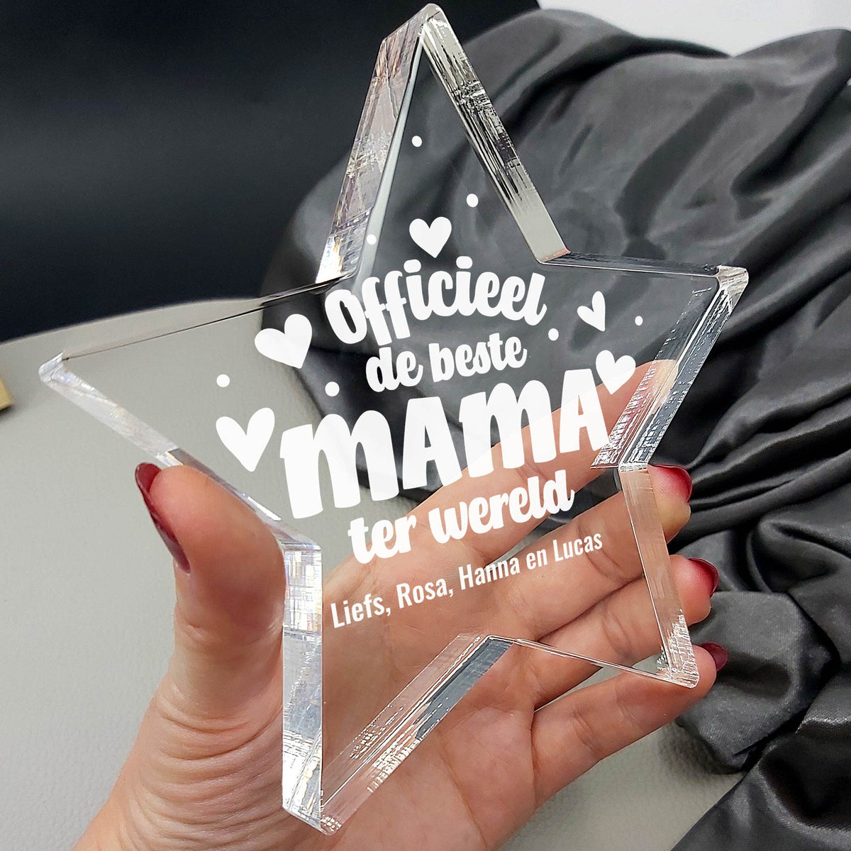 Officieel De Beste Mama Ter Wereld Plexiglas Ster - Bella Mia