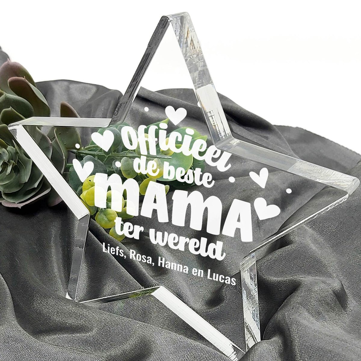 Officieel De Beste Mama Ter Wereld Plexiglas Ster - Bella Mia