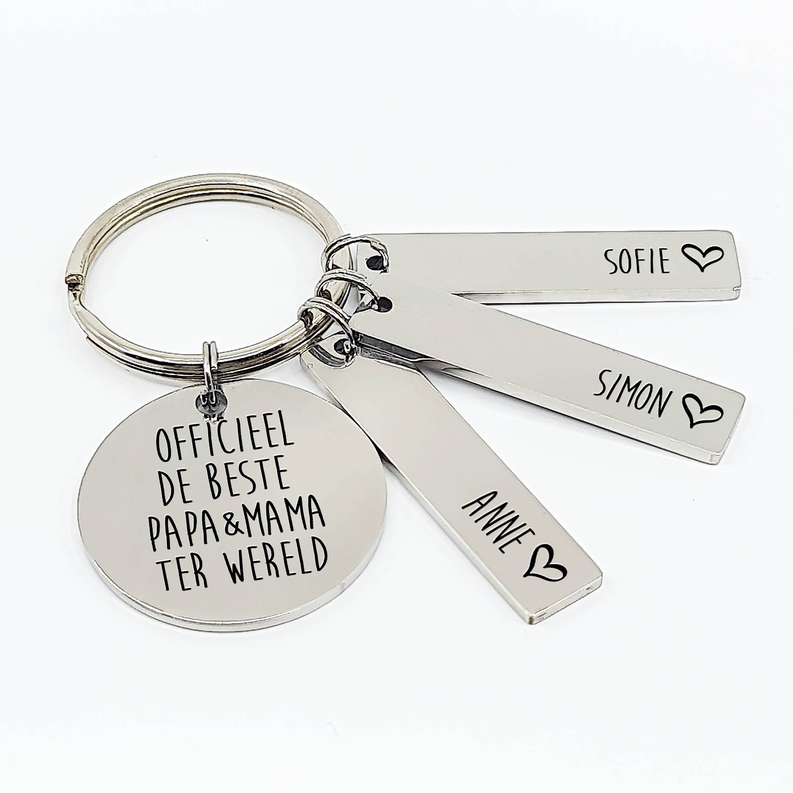 Officieel De Beste Papa & Mama Ter Wereld Sleutelhanger - Bella Mia