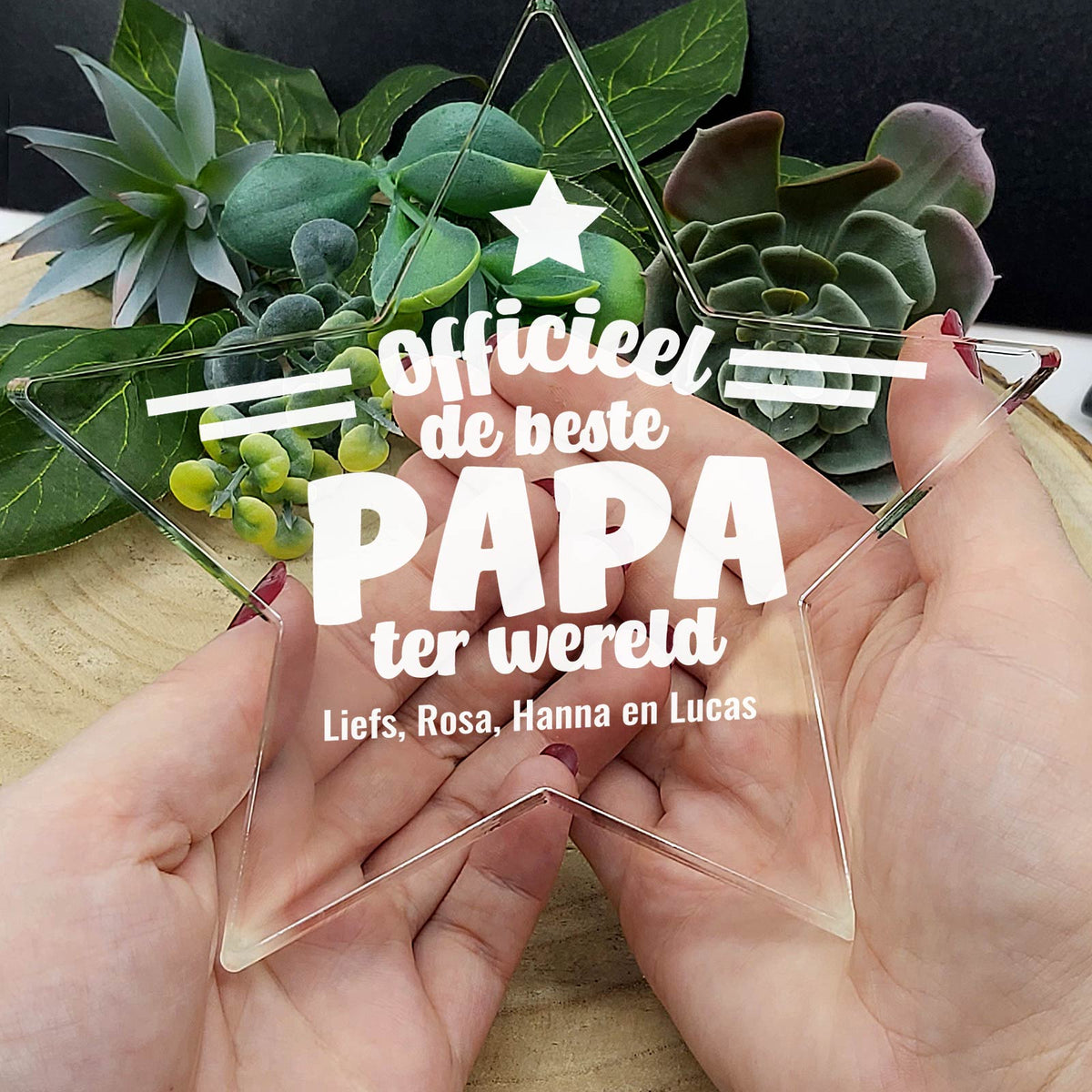 Officieel De Beste Papa Ter Wereld Plexiglas Ster - Bella Mia