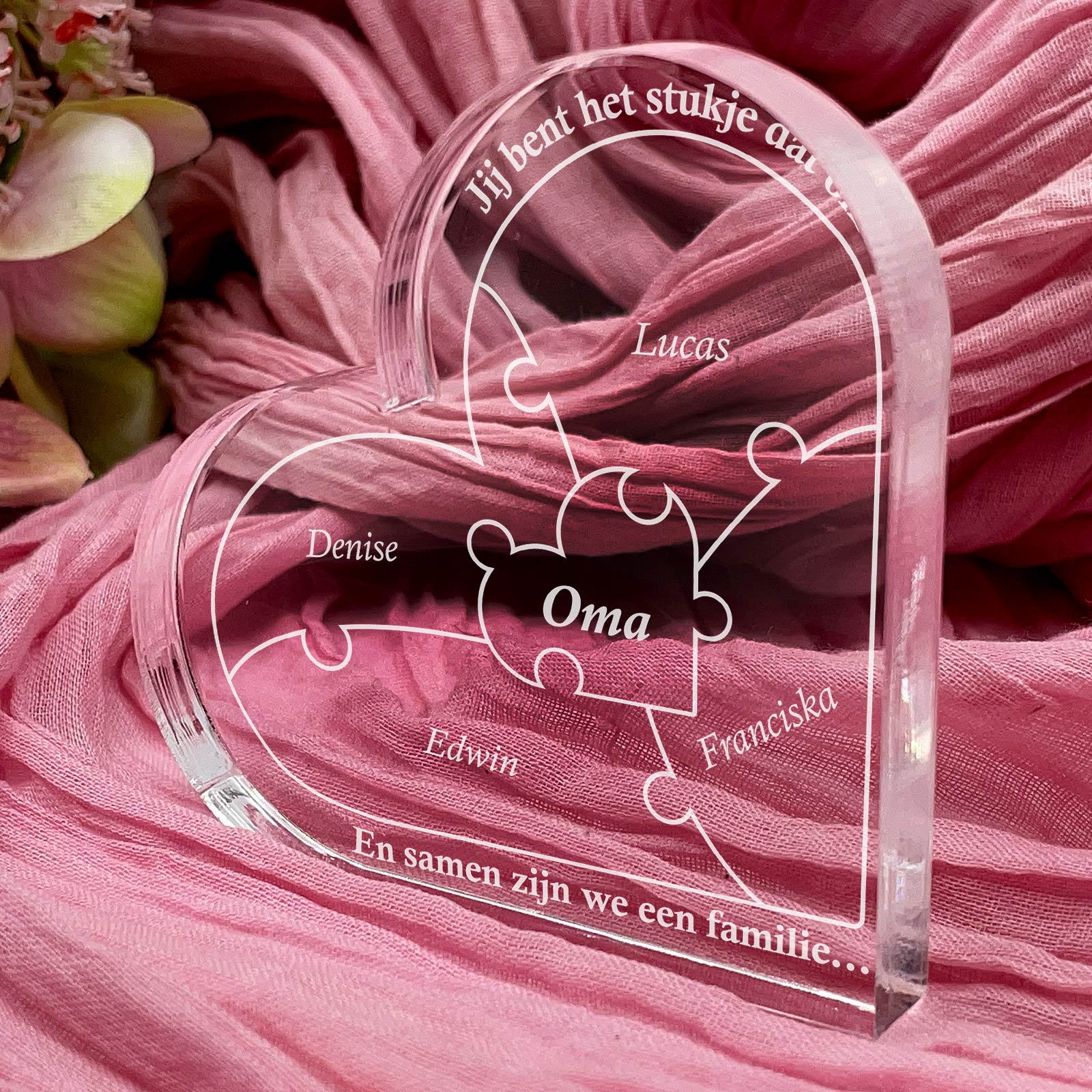 Jij Bent Het Stukje.... Puzzel Hart van Plexi Glas - Bella Mia