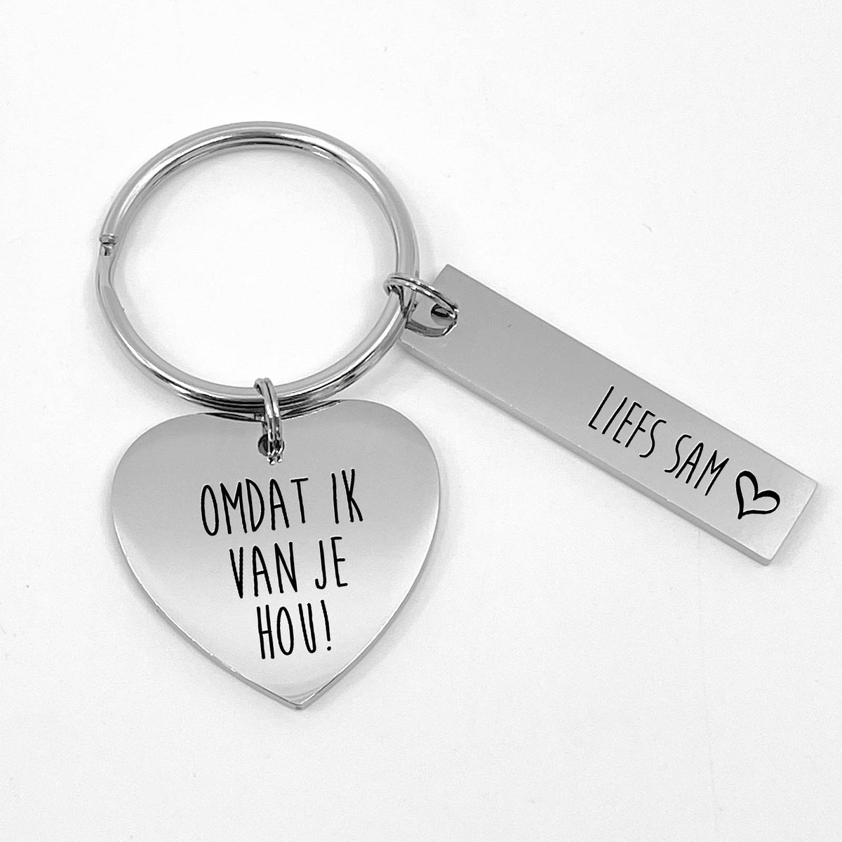 Omdat Ik Van Je Hou - Hart Sleutelhanger - Bella Mia
