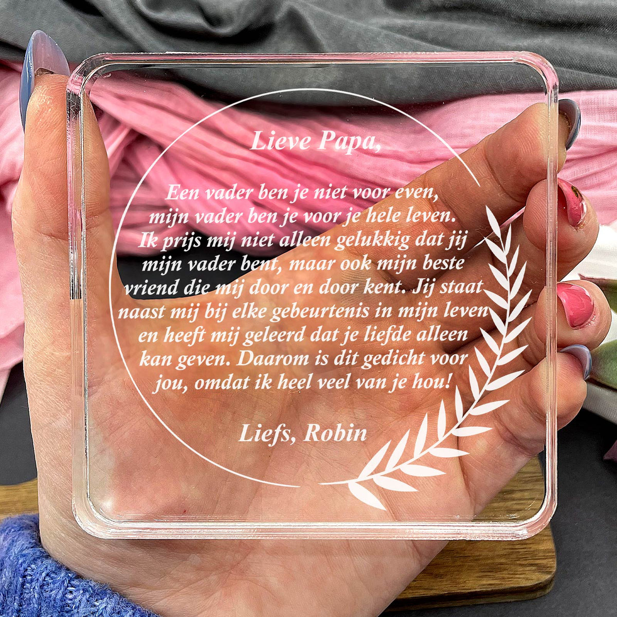 Papa Dit Gedicht Voor Jou Plexi Glas Cadeau - Bella Mia