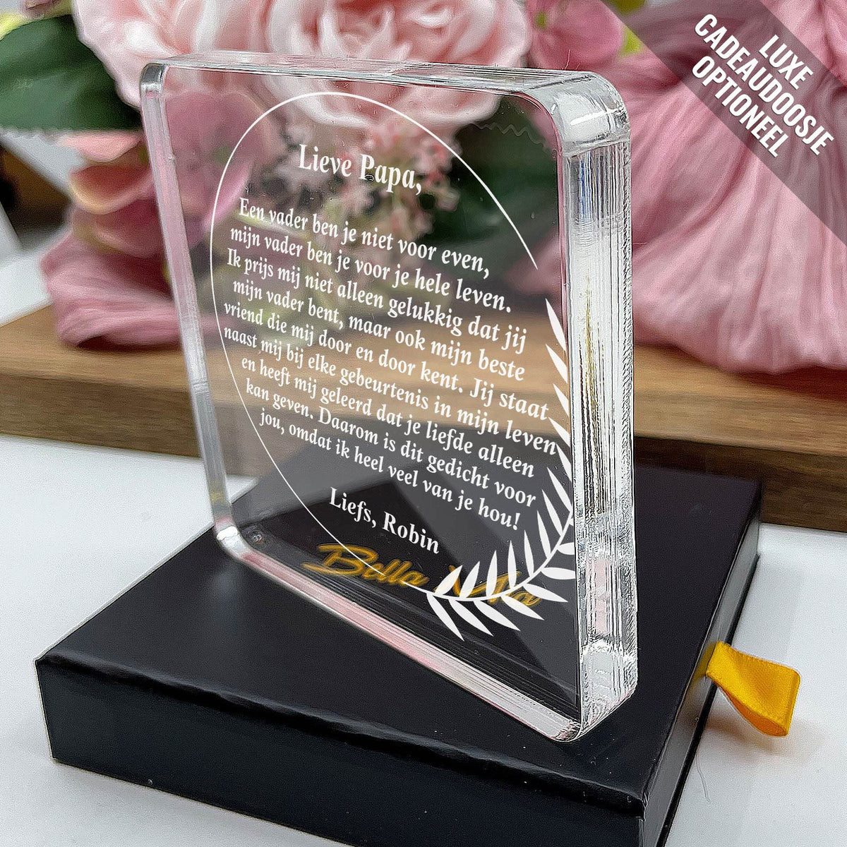 Papa Dit Gedicht Voor Jou Plexi Glas Cadeau - Bella Mia