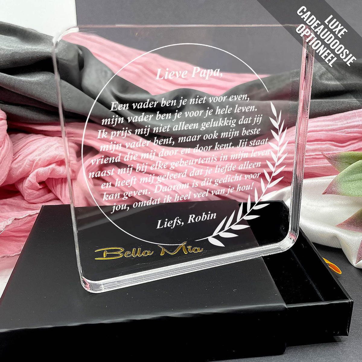 Papa Dit Gedicht Voor Jou Plexi Glas Cadeau - Bella Mia