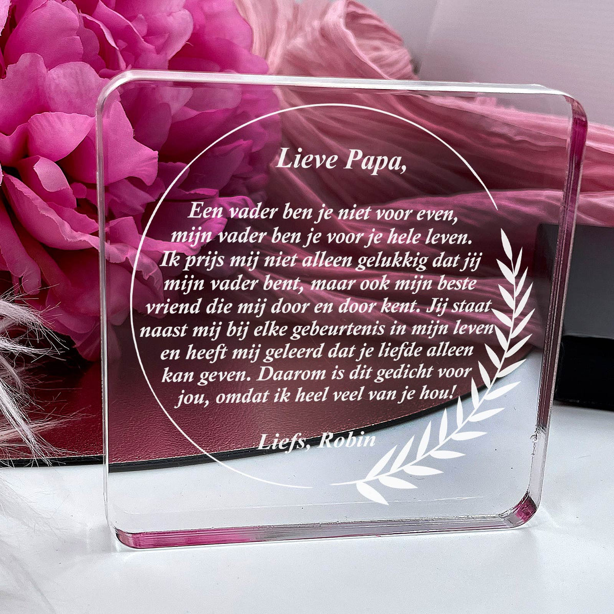 Papa Dit Gedicht Voor Jou Plexi Glas Cadeau - Bella Mia