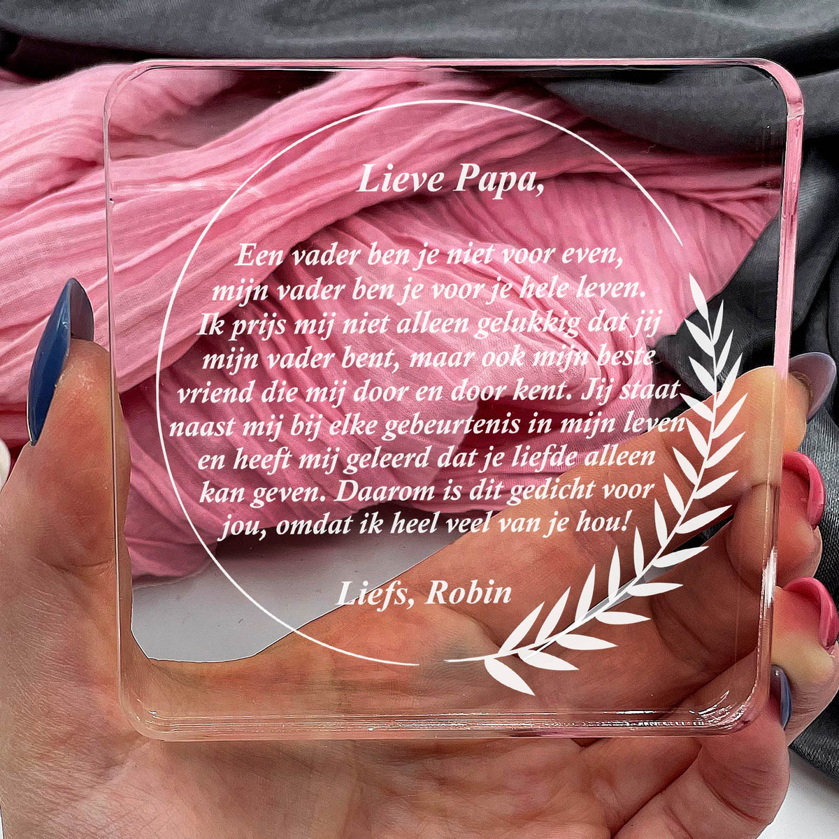 Papa Dit Gedicht Voor Jou Plexi Glas Cadeau - Bella Mia