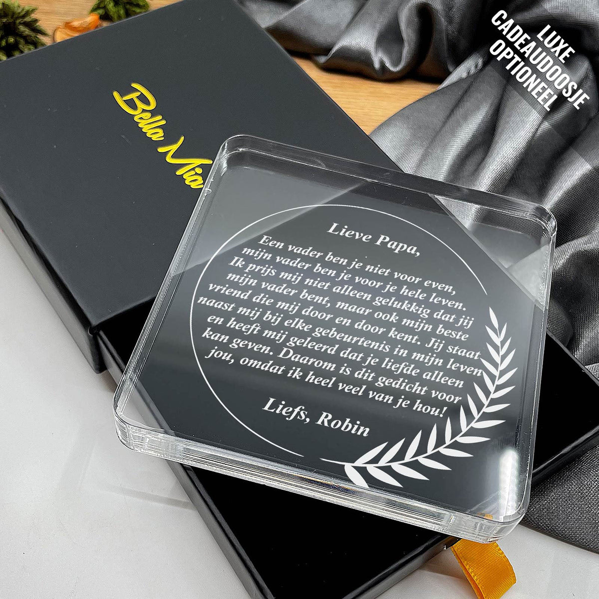 Papa Dit Gedicht Voor Jou Plexi Glas Cadeau - Bella Mia