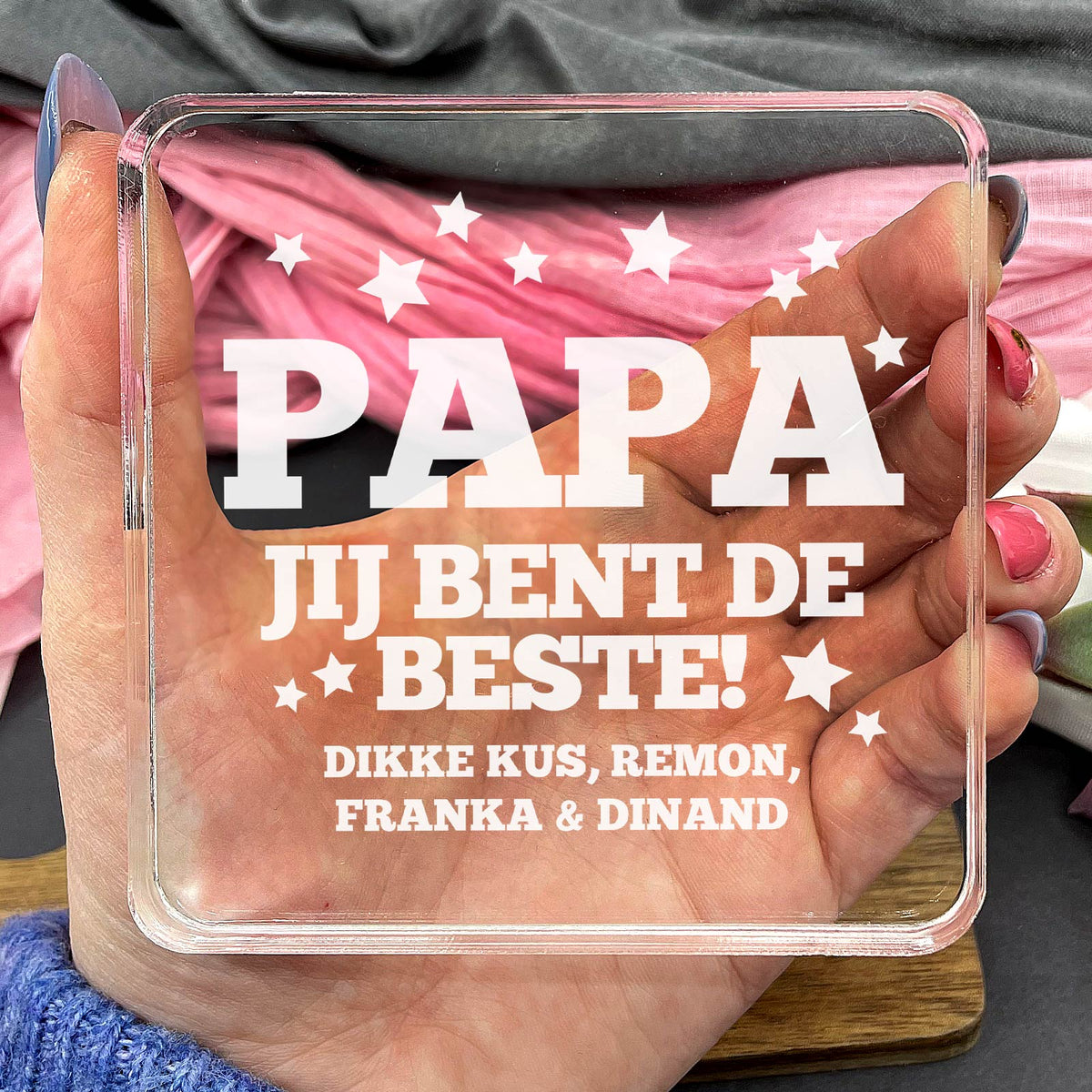 Papa, Jij Bent De Beste! Plexi Glas Cadeau - Bella Mia