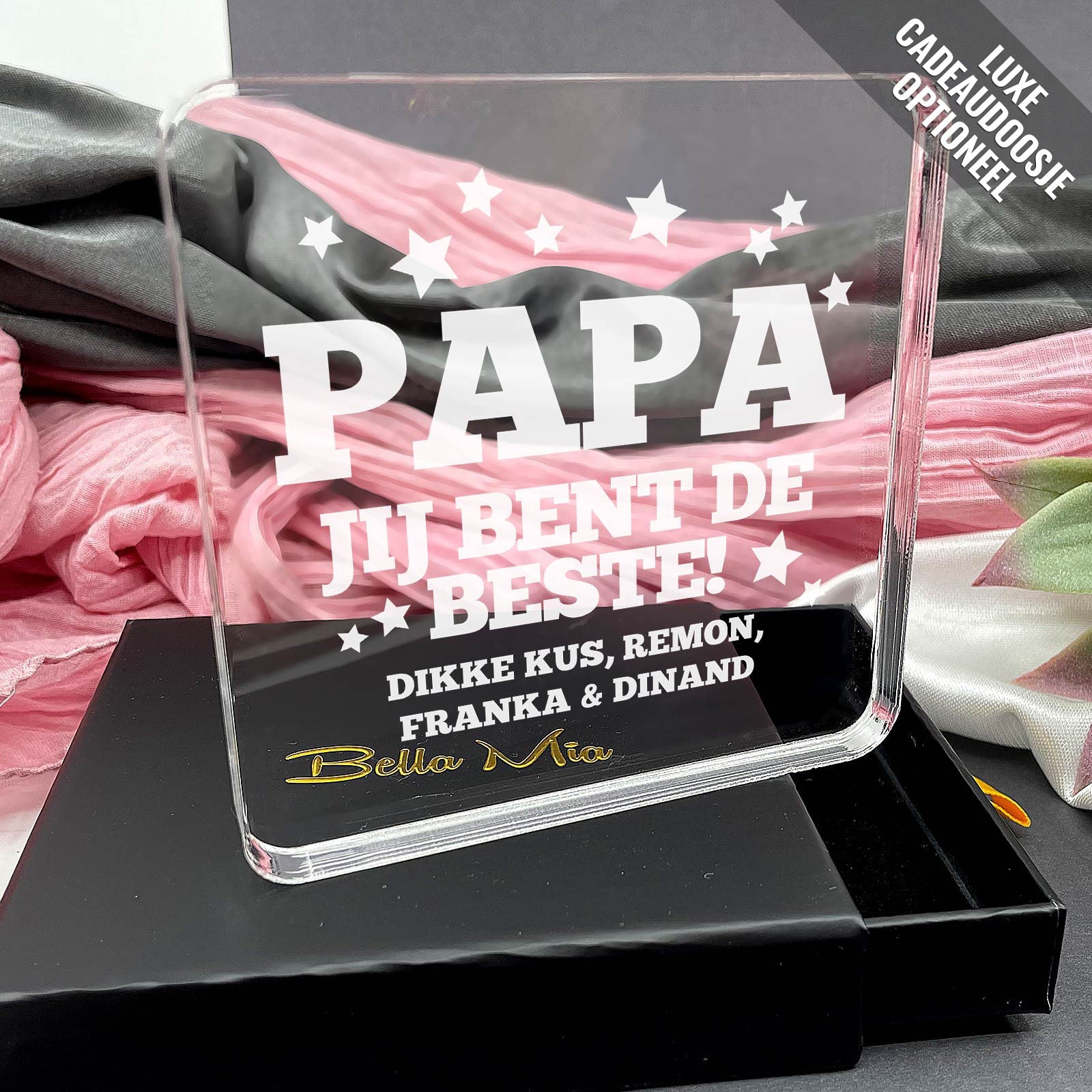 Papa, Jij Bent De Beste! Plexi Glas Cadeau - Bella Mia