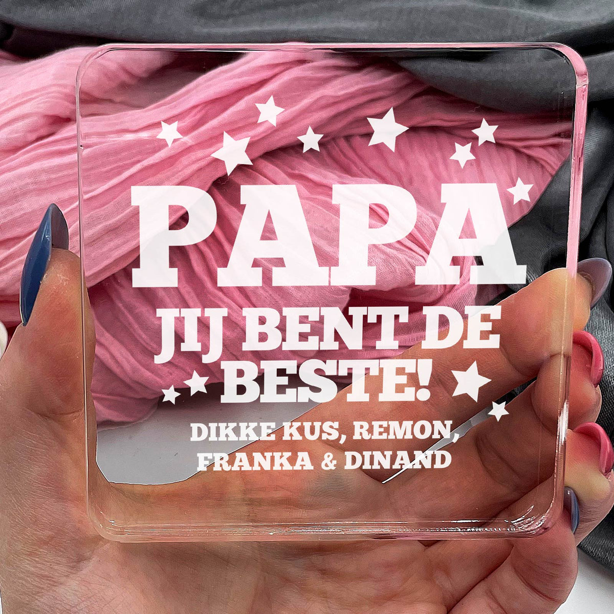 Papa, Jij Bent De Beste! Plexi Glas Cadeau - Bella Mia