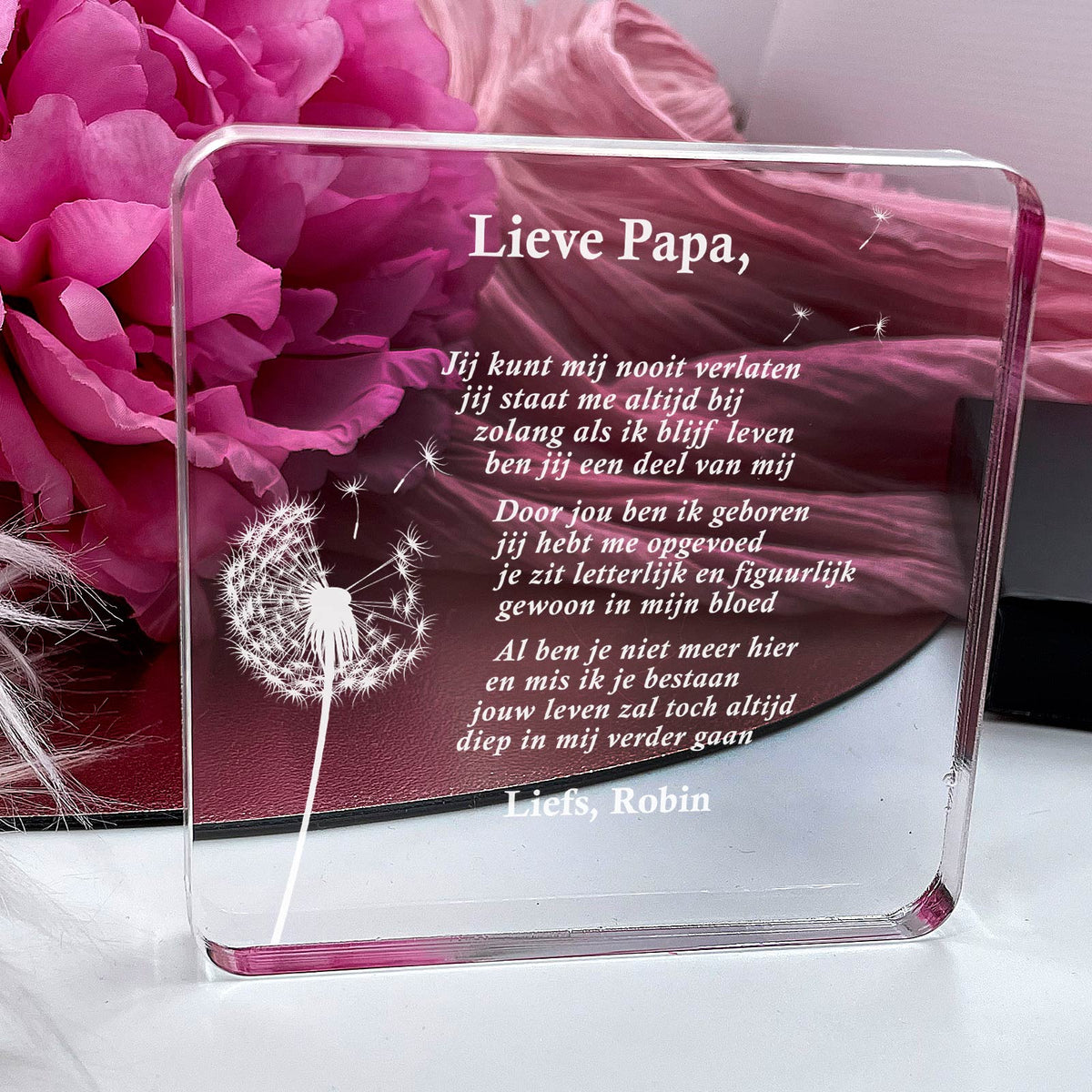 Papa Jij Kunt Mij Nooit Verlaten Plexi Glas Cadeau - Bella Mia