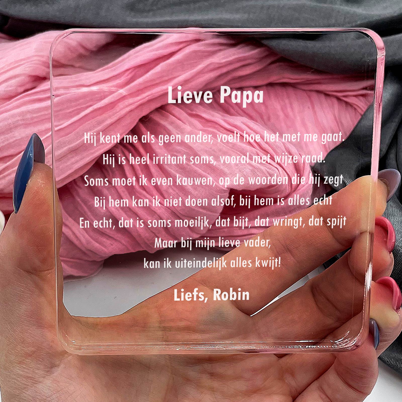 Papa Kent Mij Als Geen Ander Plexi Glas Cadeau - Bella Mia