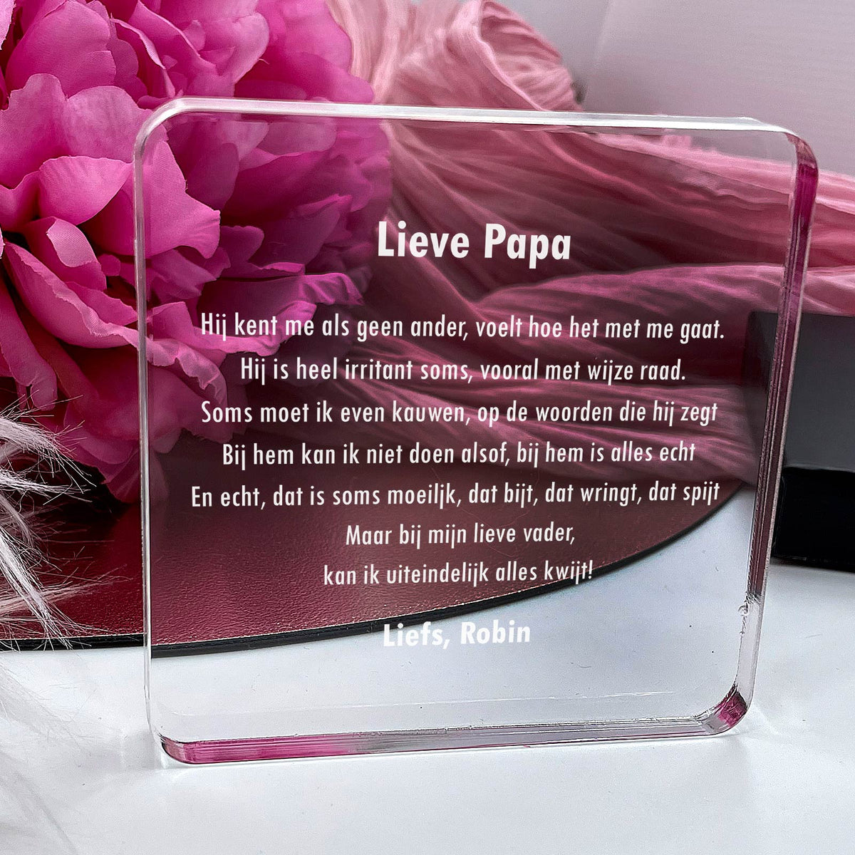 Papa Kent Mij Als Geen Ander Plexi Glas Cadeau - Bella Mia