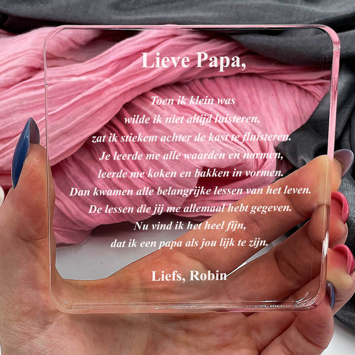 Papa Toen Ik Klein Was Plexi Glas Cadeau - Bella Mia