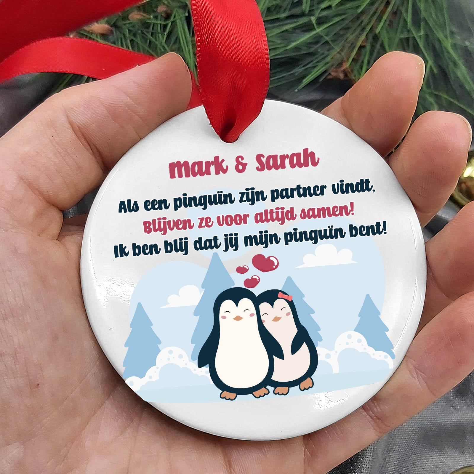 PenguÏn Partners - Keramische Kerstbal - Bella Mia