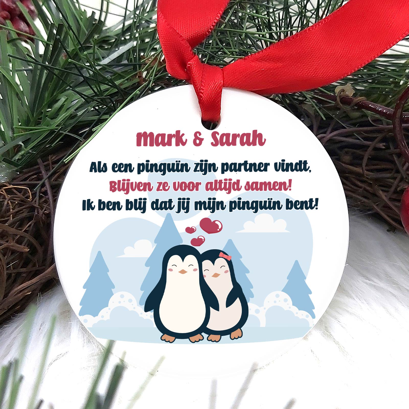 PenguÏn Partners - Keramische Kerstbal - Bella Mia