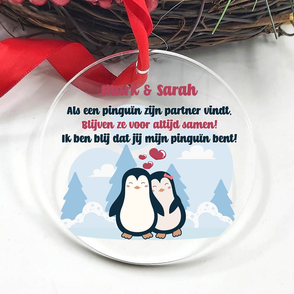 PenguÏn Partners - Plexiglas Kerstbal - Bella Mia