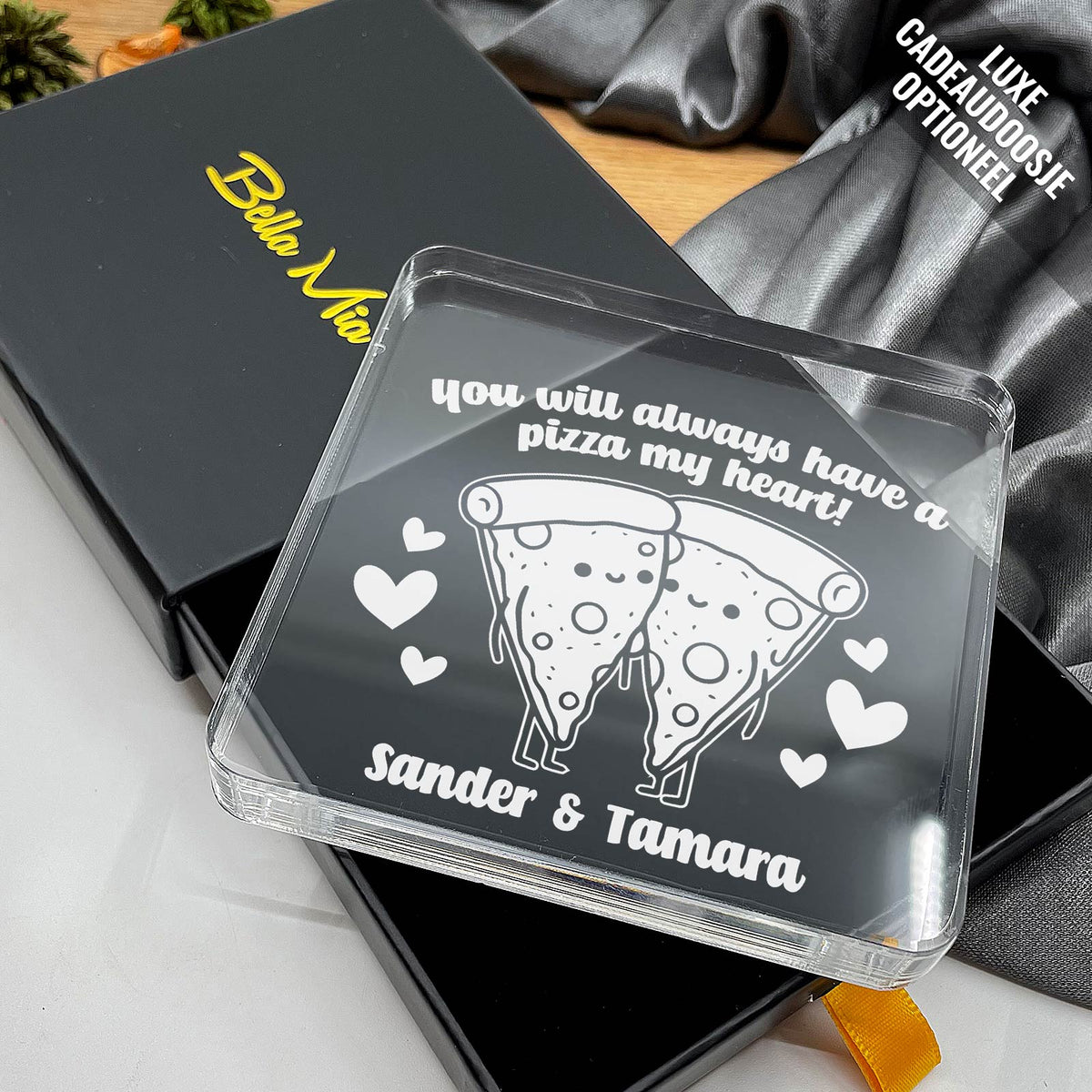 Pizza My Heart - Plexi Glas Cadeau - Bella Mia
