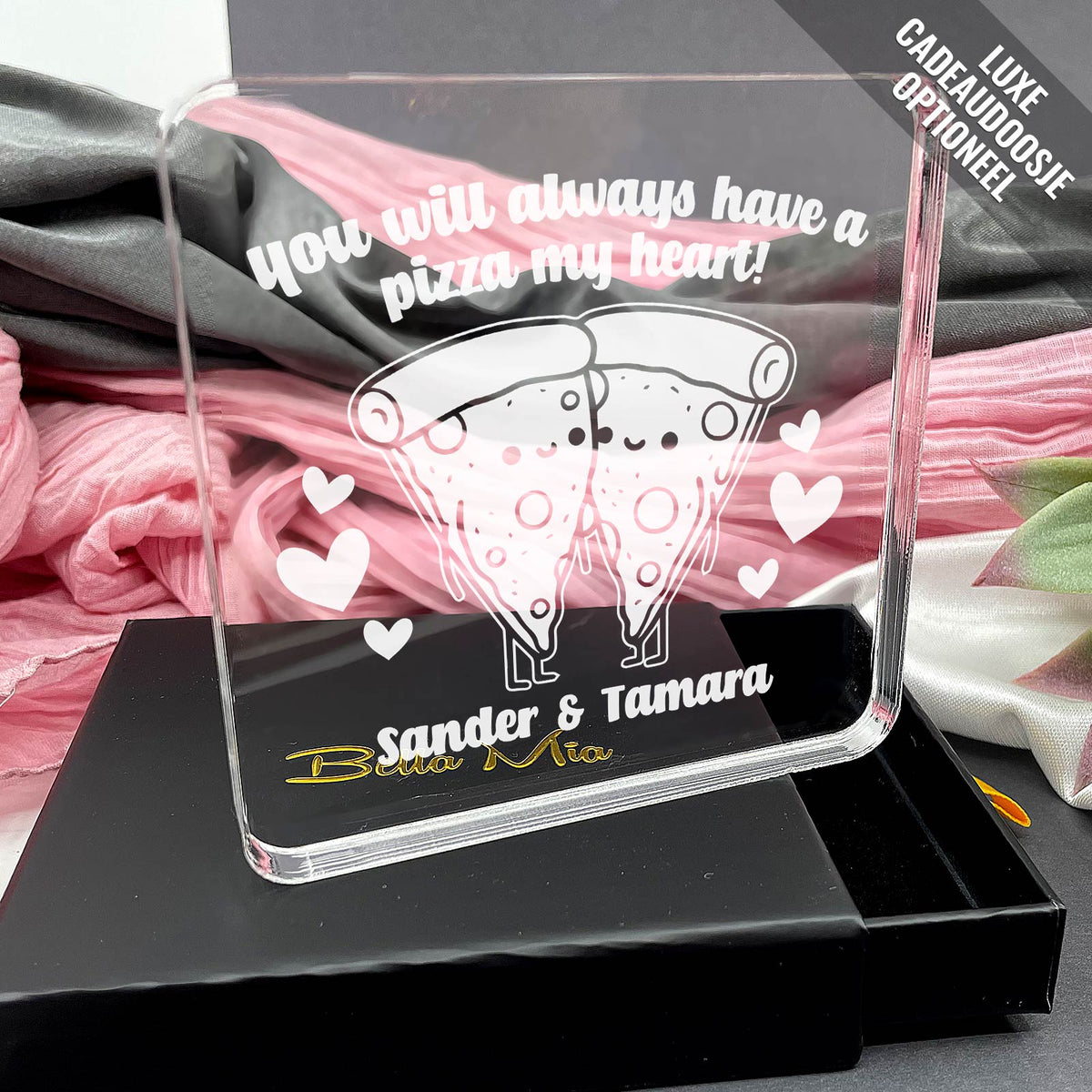 Pizza My Heart - Plexi Glas Cadeau - Bella Mia